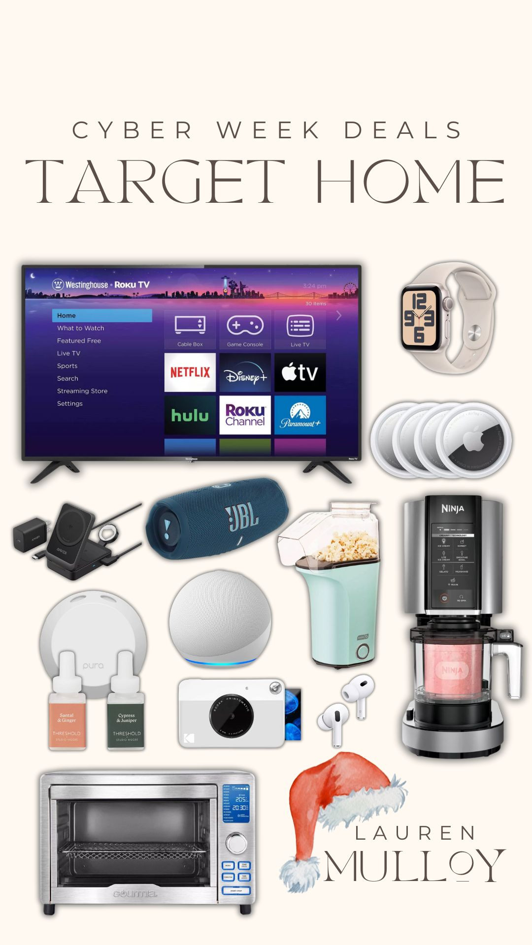 Best of Target Cyber Week Deals🙌🏼✨🎅🏼 my top picks! Target, Target sale, Target deals, cyber week, cyber Monday, Black Friday, top deals, tech deals, fashion deals, toy deals for kids, TV, ninja creami, Apple AirTags, Nespresso coffee maker, gift guide, gift ideas, gift for her, gift for him, Lauren Mulloy 

 #LTKCyberWeek #LTKGiftGuide #LTKSaleAlert