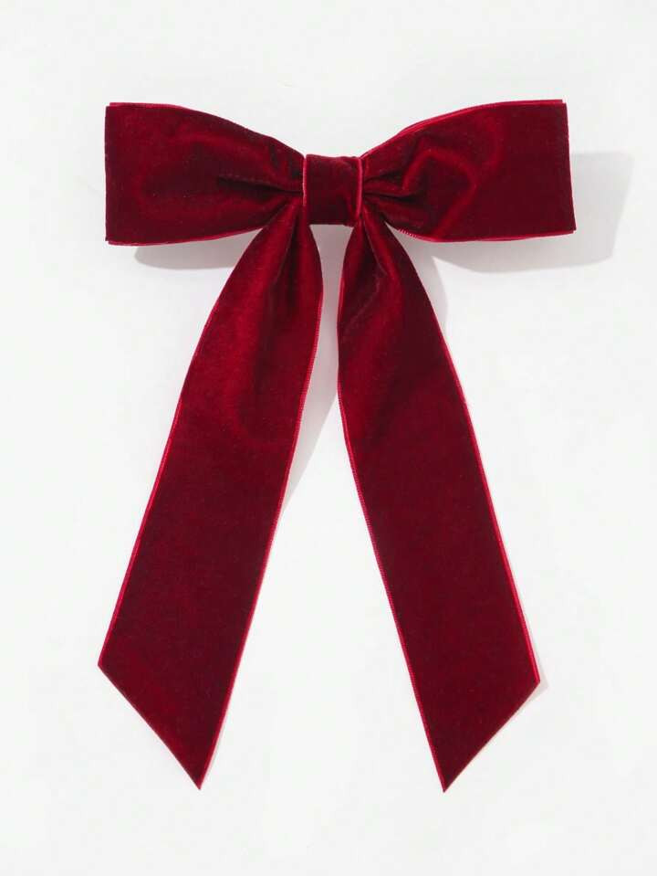 1 stuk Bordeaux Fluweel Enkele laag Strik haarklem Voor Paardenstaart , Herfst/Winter | SHEIN