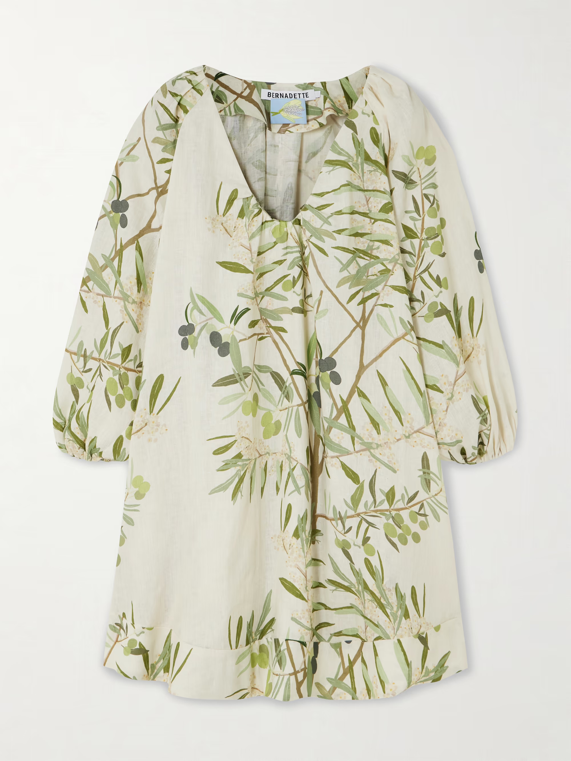 Georgette printed linen mini dress | NET-A-PORTER (US)
