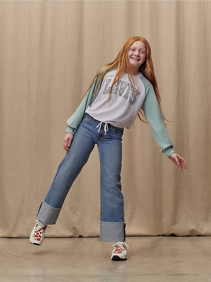 Levi's Wide Leg Deep Cuff Jeans Big Girls 7-16 8 | Levi's US