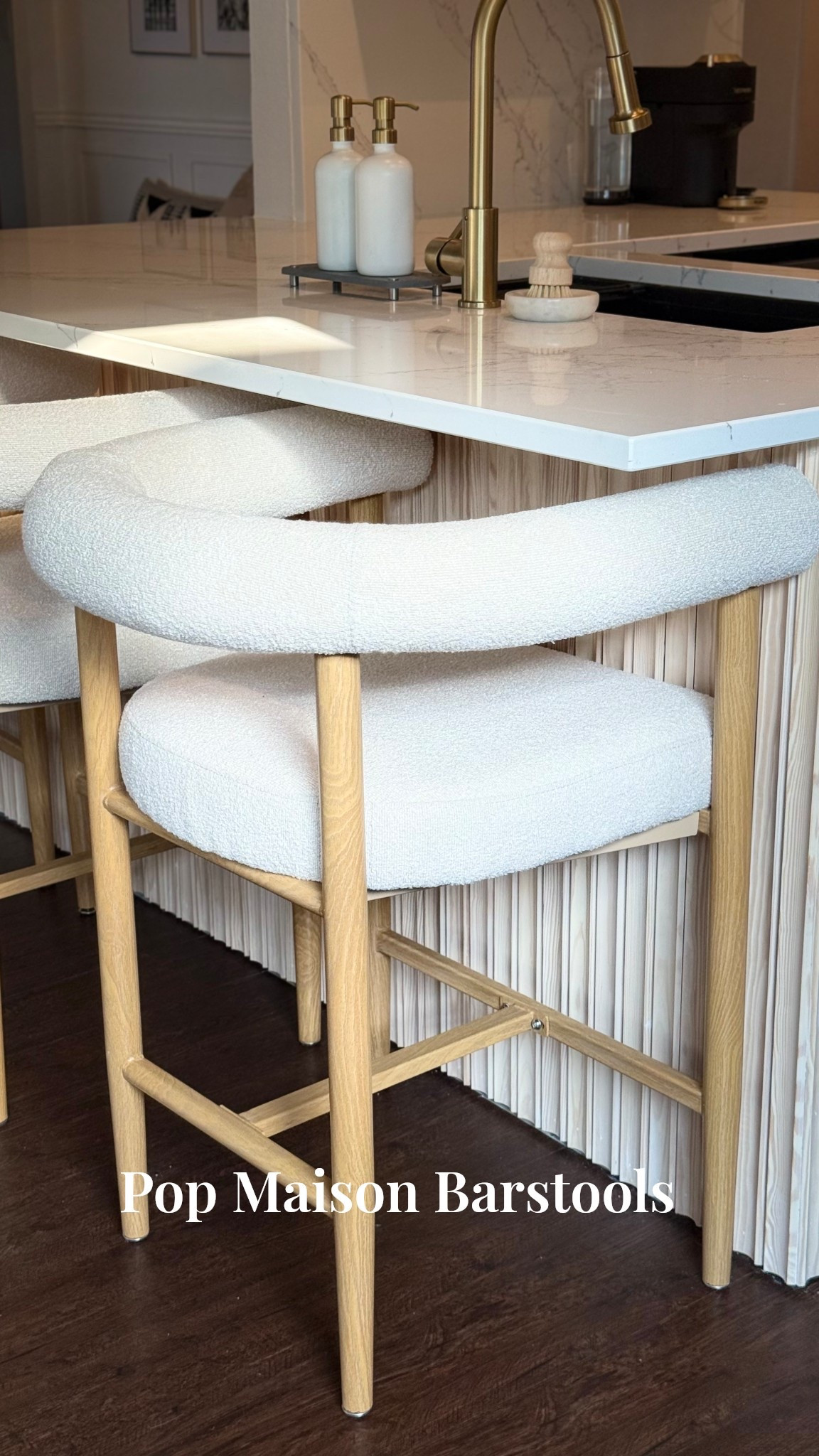 These boucle barstools from @popmaison are perfect for our newly renovated kitchen island! Not only is the quality superb but the price is RIGHT! 👌Shop our favorite boucle chairs and barstools here AND save with the code “Emily10” at checkout! 🙌

#LTKFamily #LTKHome #LTKStyleTip
