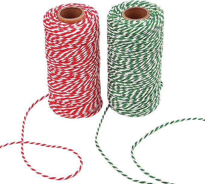 Sunmns Christmas Twine Cotton String Rope Cord for Gift Wrapping, Arts Crafts, 656 Feet (Multicol... | Amazon (US)