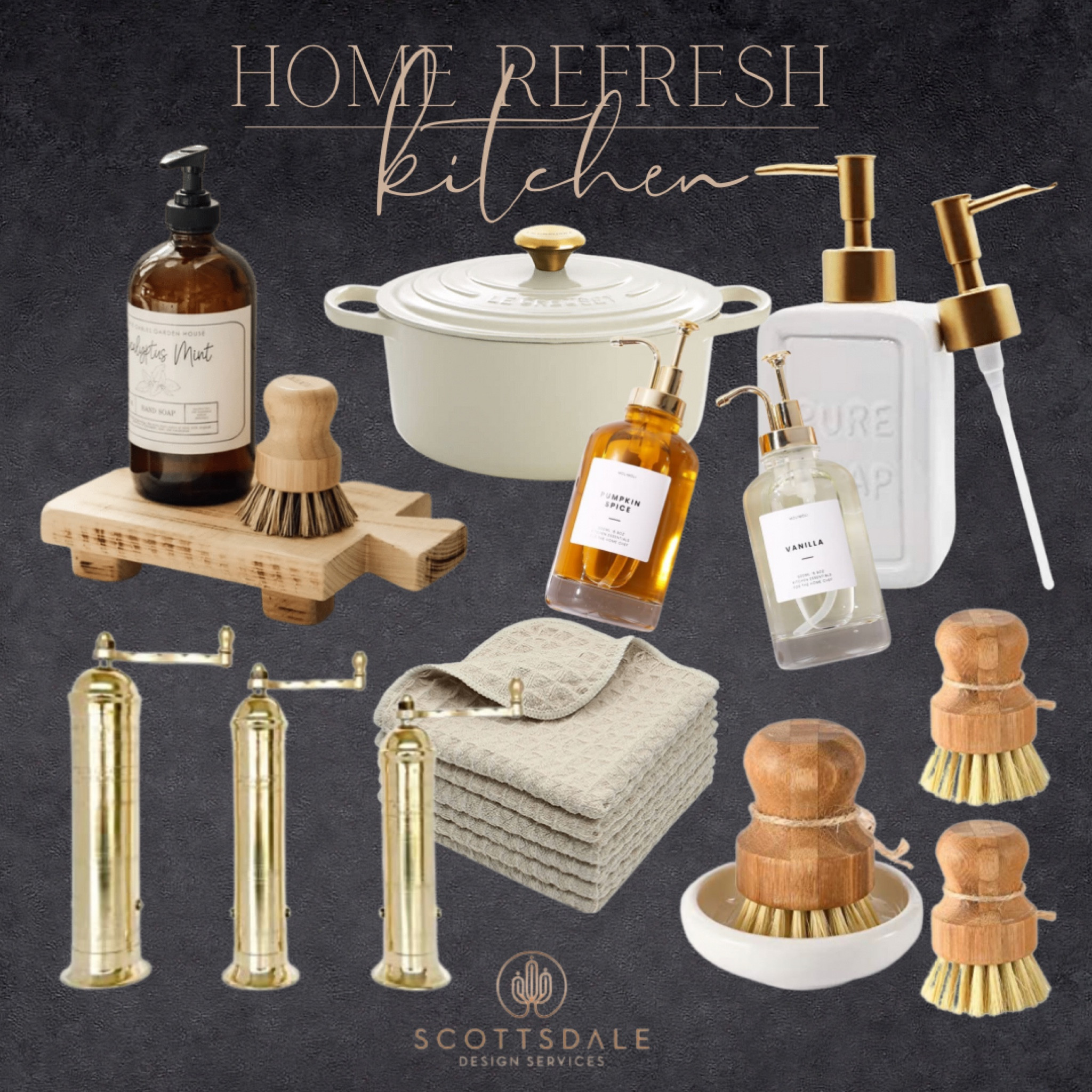 Update your kitchen essentials for the new year!🤍

Kitchen favorites, dutch oven, soap dispenser, pepper grinder, wood riser, 

#LTKhome #LTKfamily
