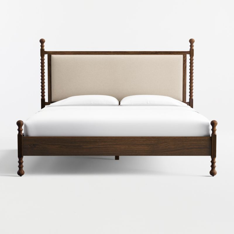 Pembroke Deep Brown Oak Wood King Bed | Crate & Barrel