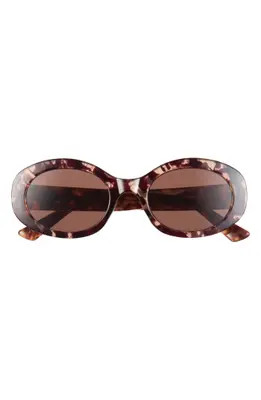 DIFF Delaney 52mm Oval Sunglasses in Pearled Umber Brown at Nordstrom Rack | Nordstrom Rack