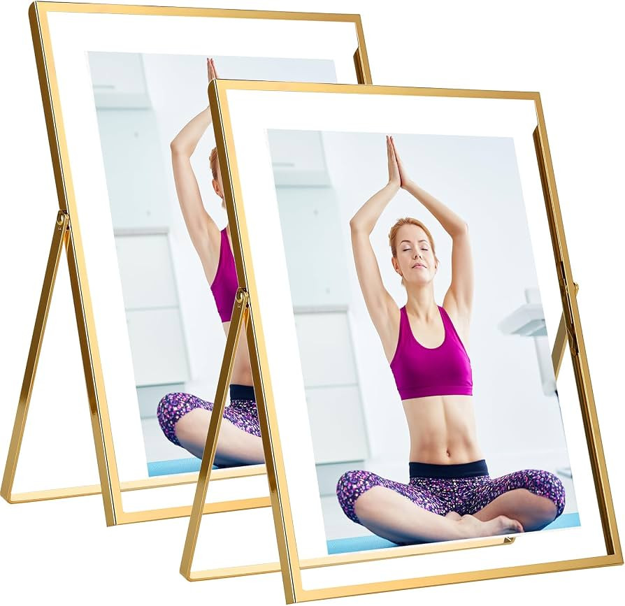 Gold 8x10'' Floating Frame Set of 2, For Photo Sizes (4x 6'',5x7", 7x9''" up to full 8x10'' ), 8x... | Amazon (US)