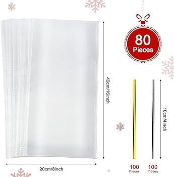 1 Set 8 x 16 Inch Cellophane Bags Plastic Clear Cellophane Gift Bags Wine Gift Bag Gift Wrap with... | Amazon (US)