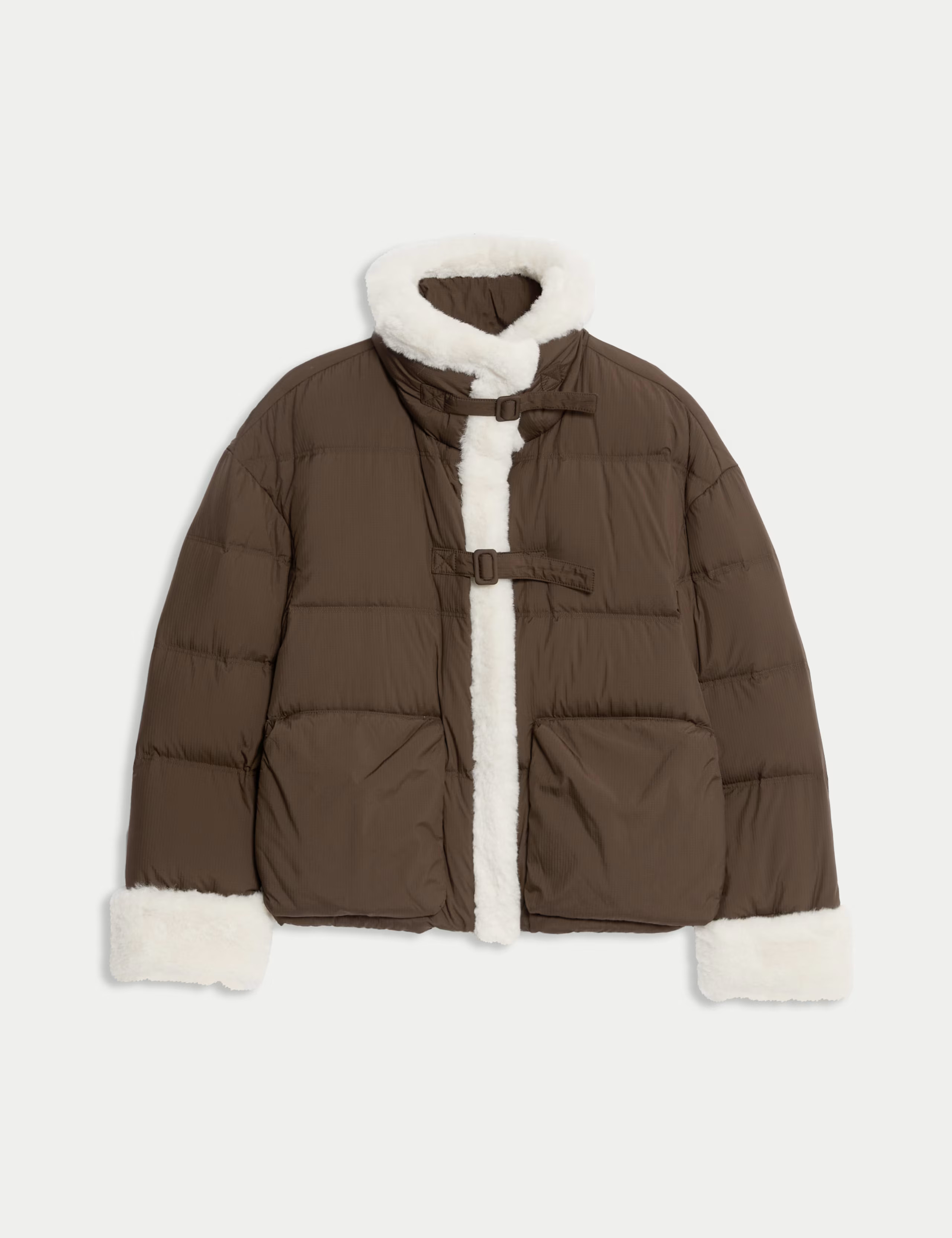 Feather & Down Padded Borg Trim Jacket | Marks & Spencer (UK)
