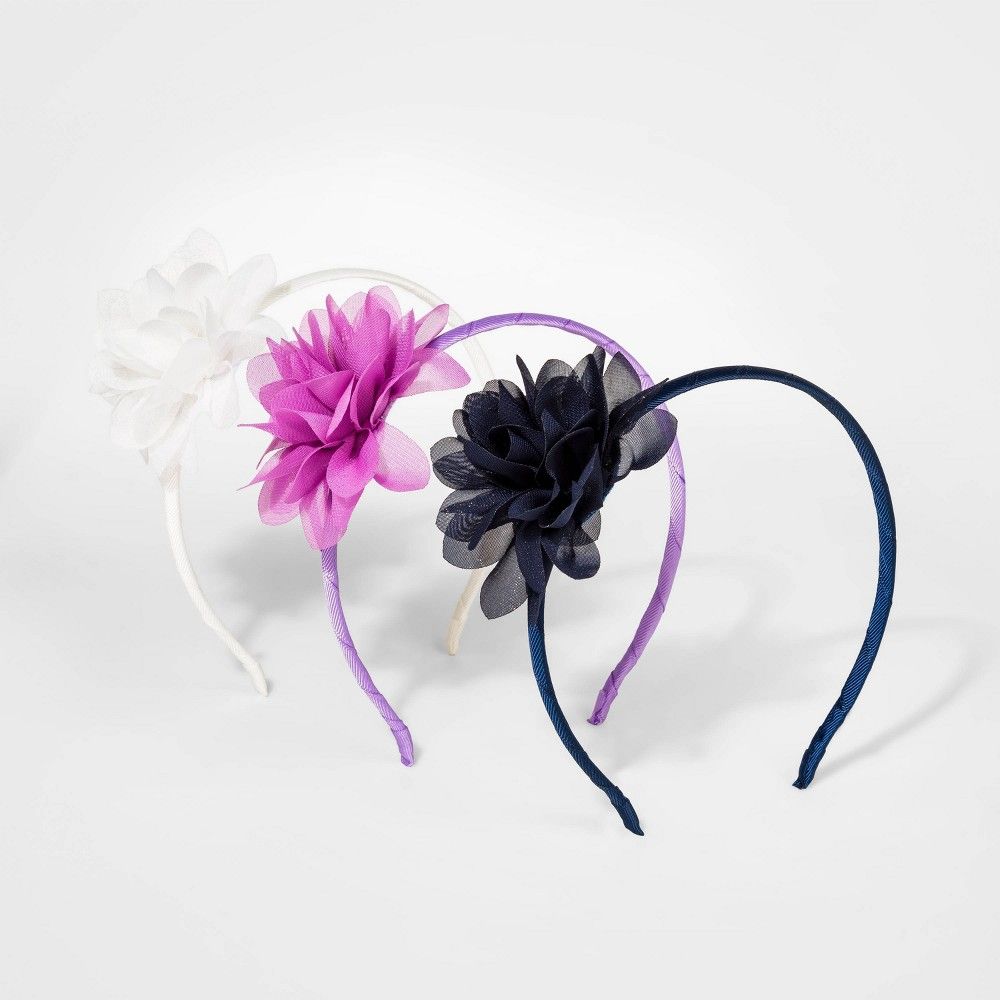 Girls' 3pk Headband with Flower - Cat & Jack | Target