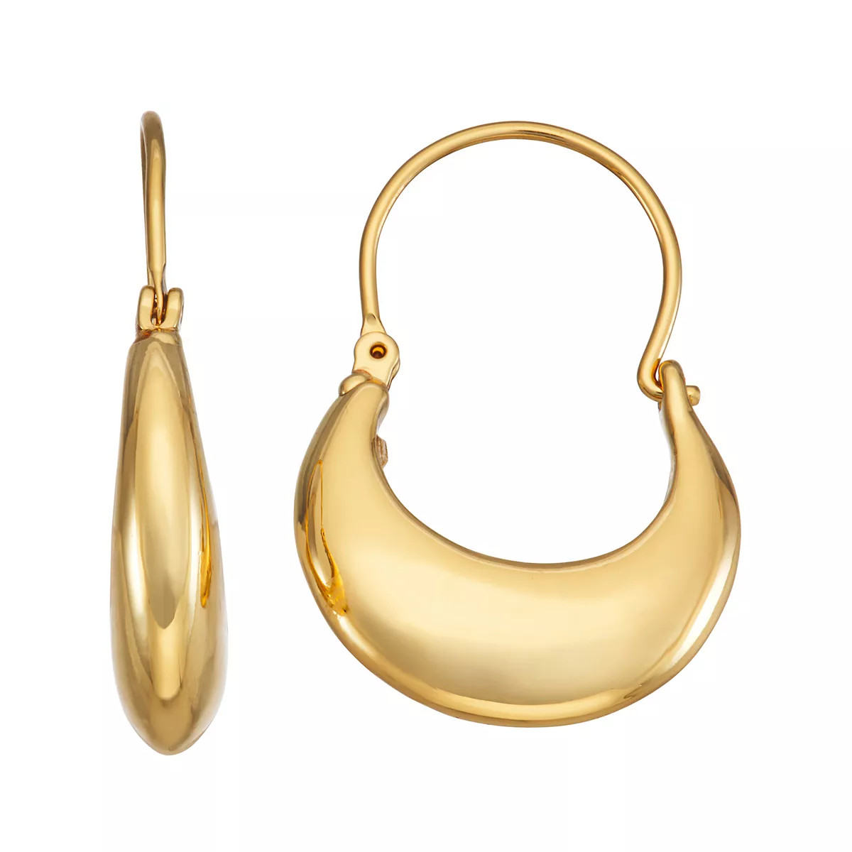 Nine West Gold Tone Crescent Hoop Earrings | Kohl's