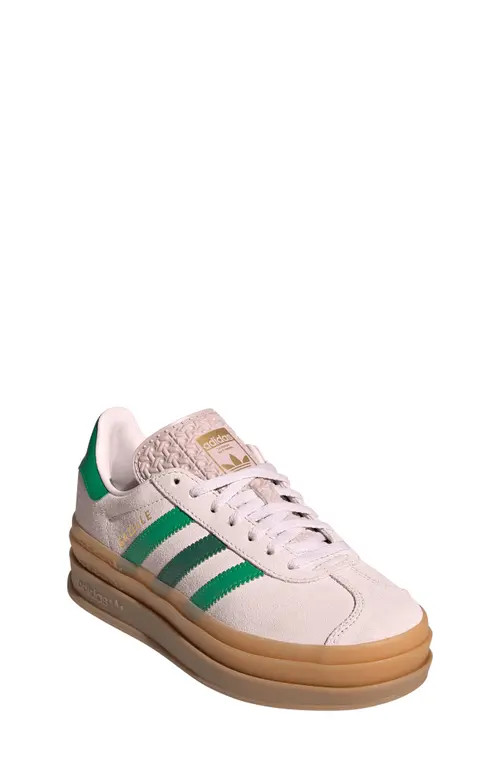 adidas Kids' Gazelle Bold Sneaker in Almost Pink/court Green/gold at Nordstrom, Size 4.5 | Nordstrom