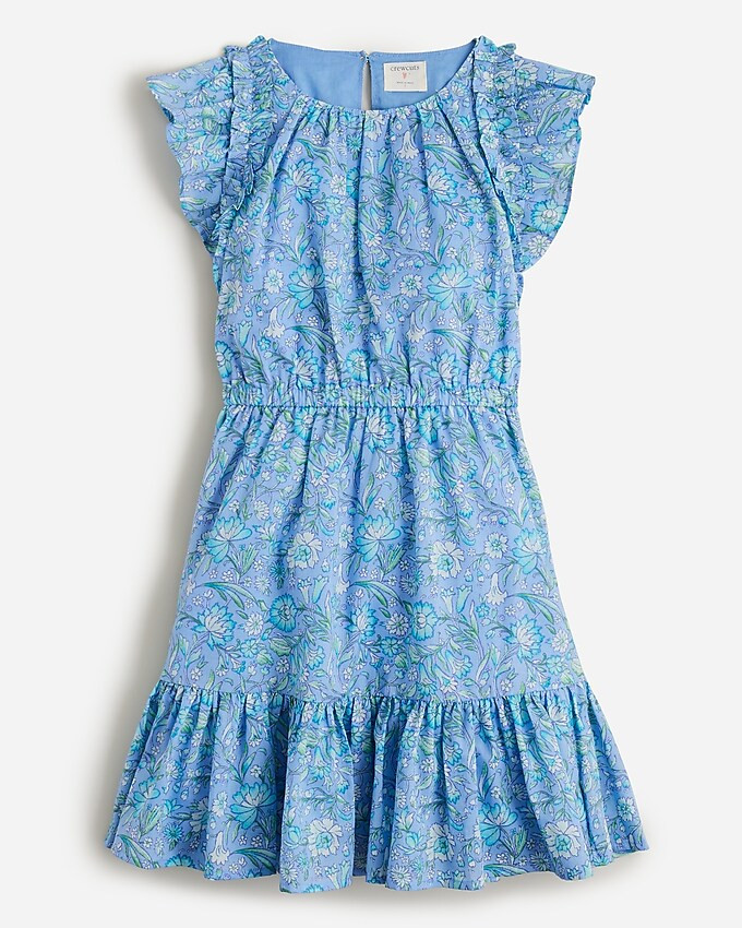 Girls' ruffle-trim dress in floral | J. Crew US