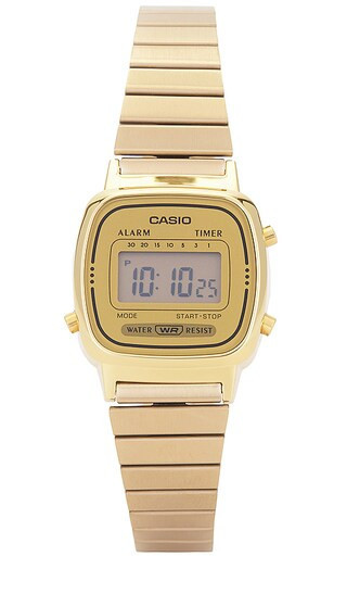 Casio LA670 Series Watch in Metallic Gold. | Revolve Clothing (Global)