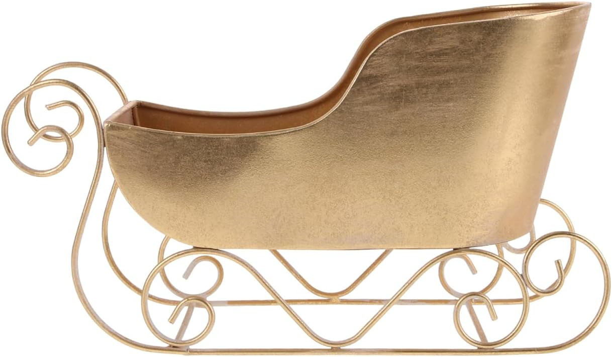 DOITOOL Metal Christmas Sleigh Decor, Santas Sleigh Container for Tabletop Centerpiece Candy Stor... | Amazon (US)