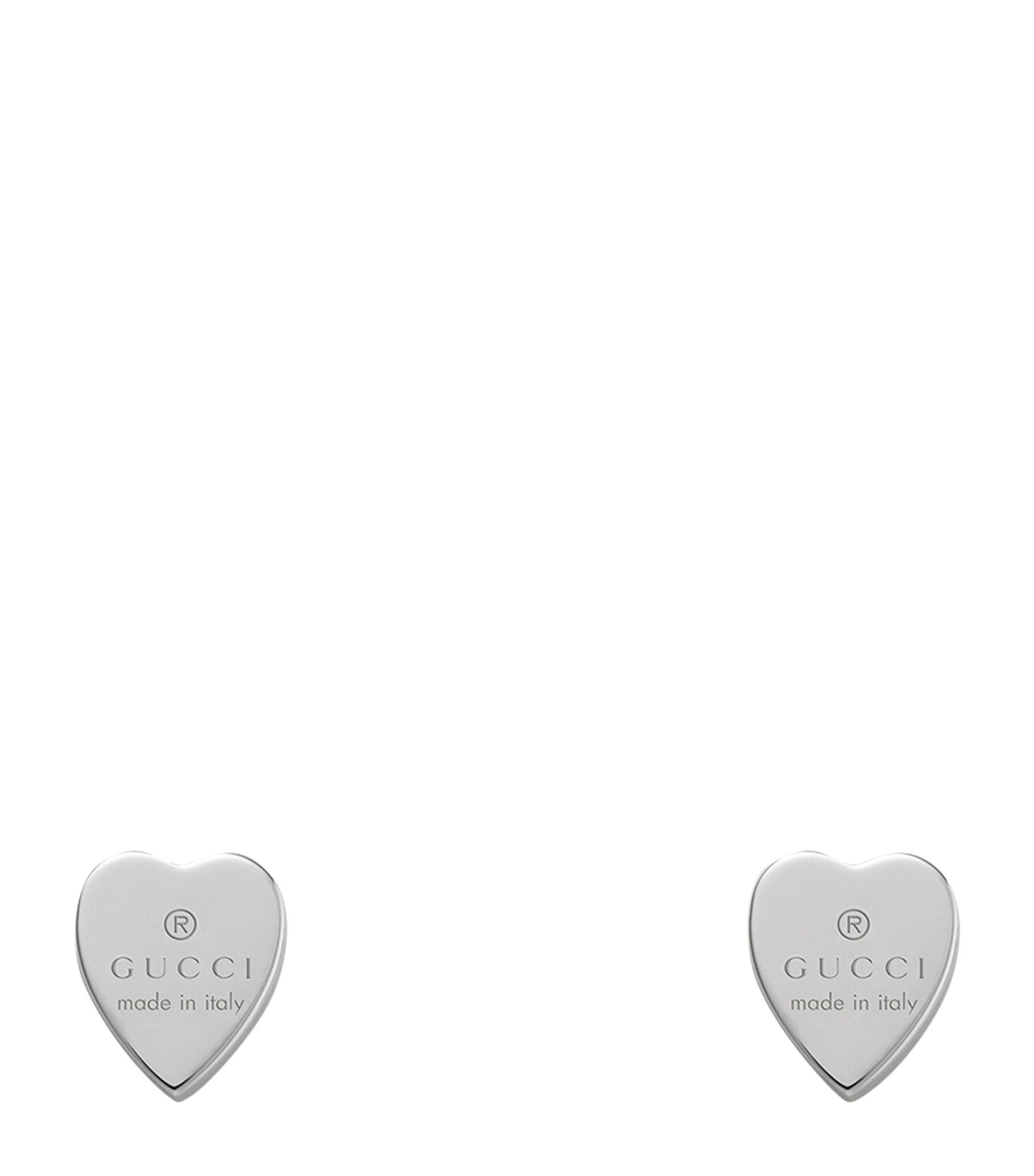 Silver Trademark Heart Earrings | Harrods
