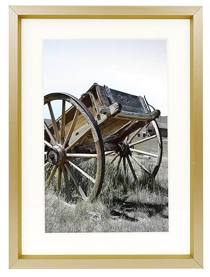 Golden State Art, 5x7 Classic Satin Aluminum Landscape Or Portrait Table-Top Photo Frame with Ivo... | Amazon (US)