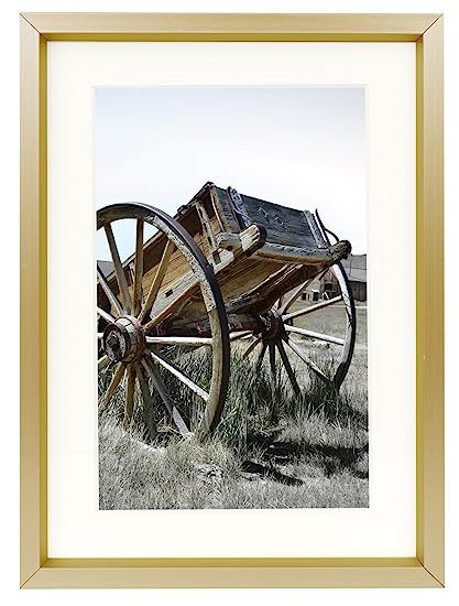 Golden State Art, 5x7 Classic Satin Aluminum Landscape Or Portrait Table-Top Photo Frame with Ivo... | Amazon (US)