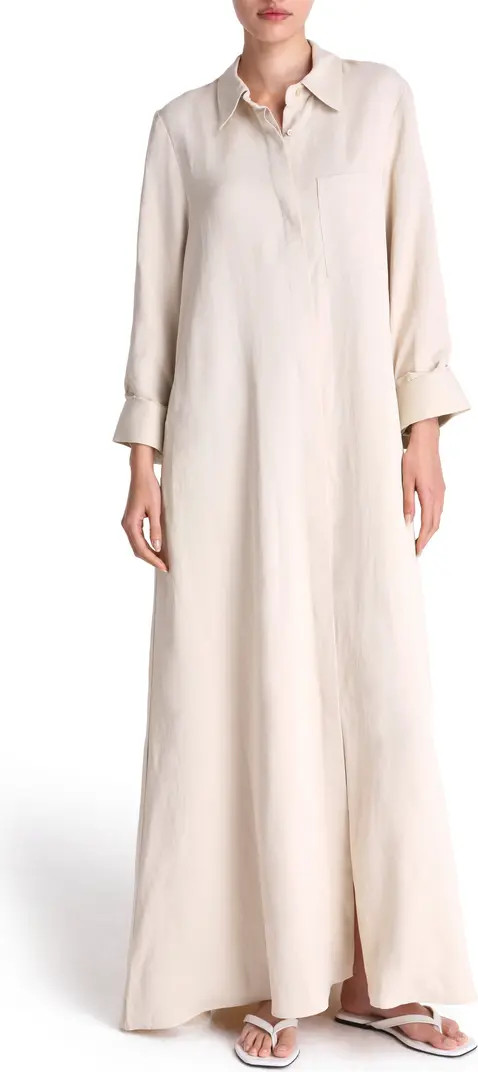 Jenny's Long Sleeve Maxi Shirtdress | Nordstrom