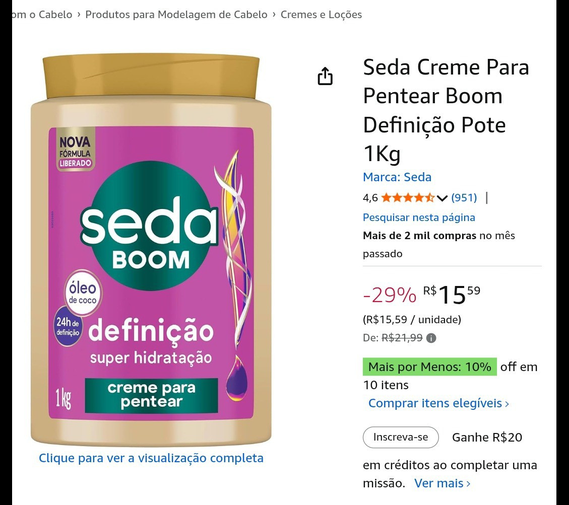 Seda creme de pentear boom de definição 

#LTKbrasil #LTKpromo #LTKbeleza