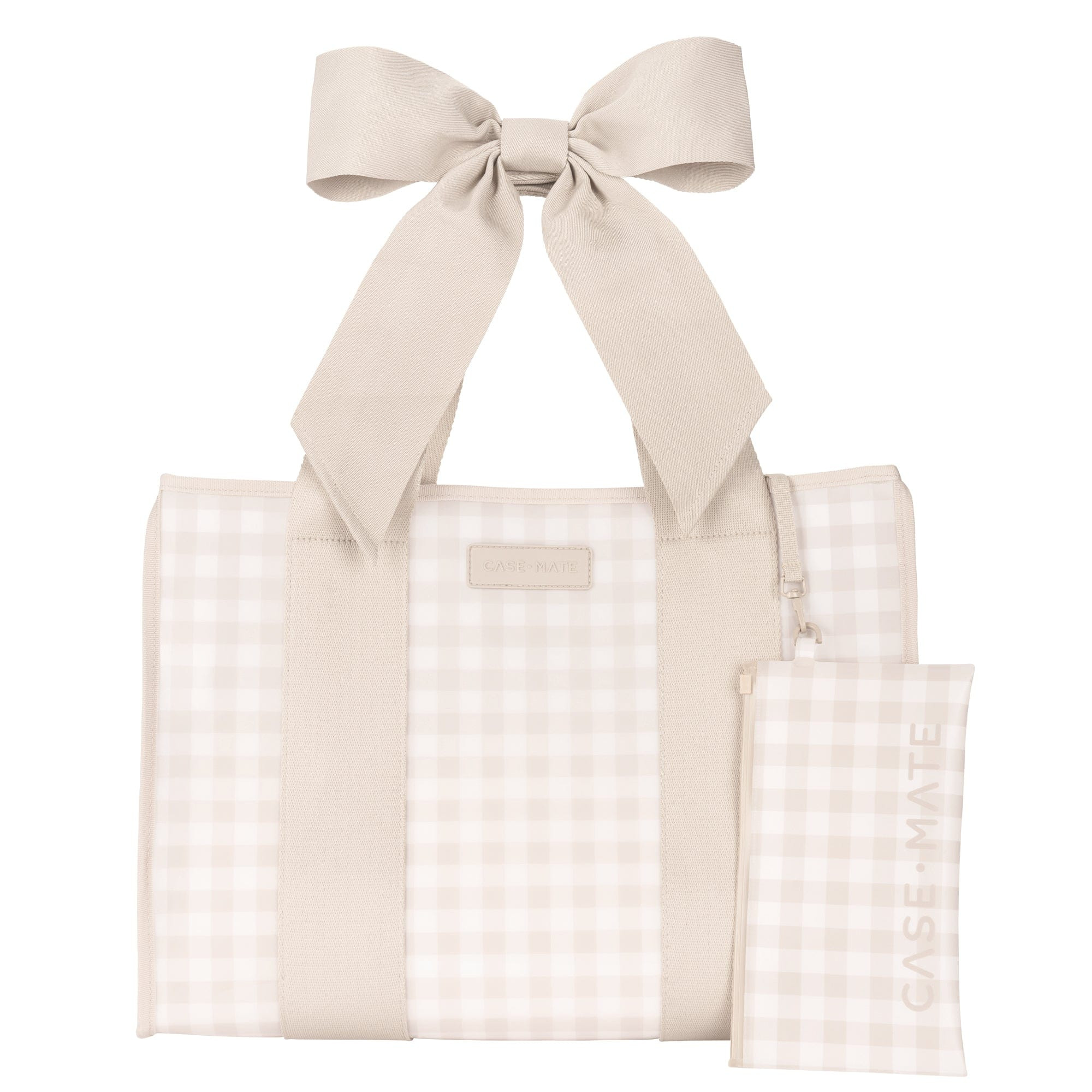Jelly Tote Bag Latte Gingham Bow | Case-Mate