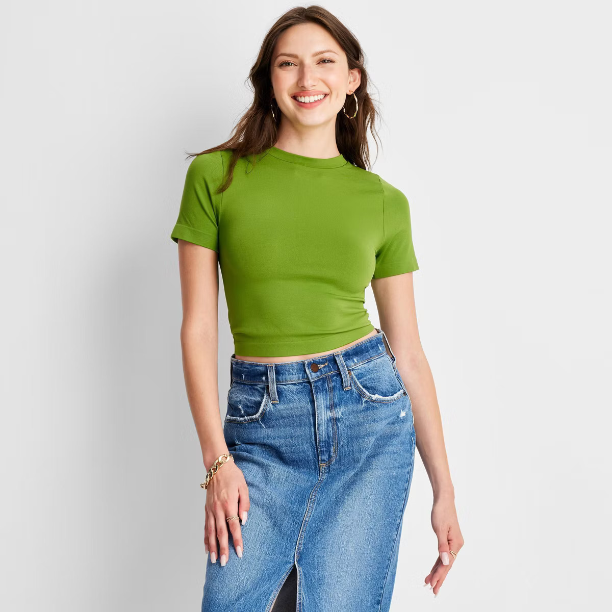 Women's Seamless Jersey Crop Top - A New Day™ | Target