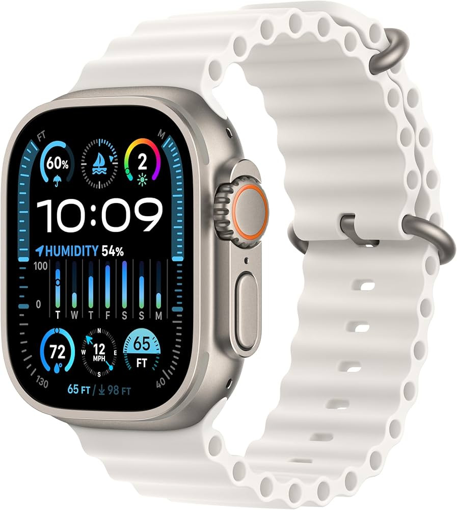 Apple Watch Ultra 2 [GPS + Cellular 49mm] Smartwatch with Rugged Titanium Case & White Ocean Band... | Amazon (US)