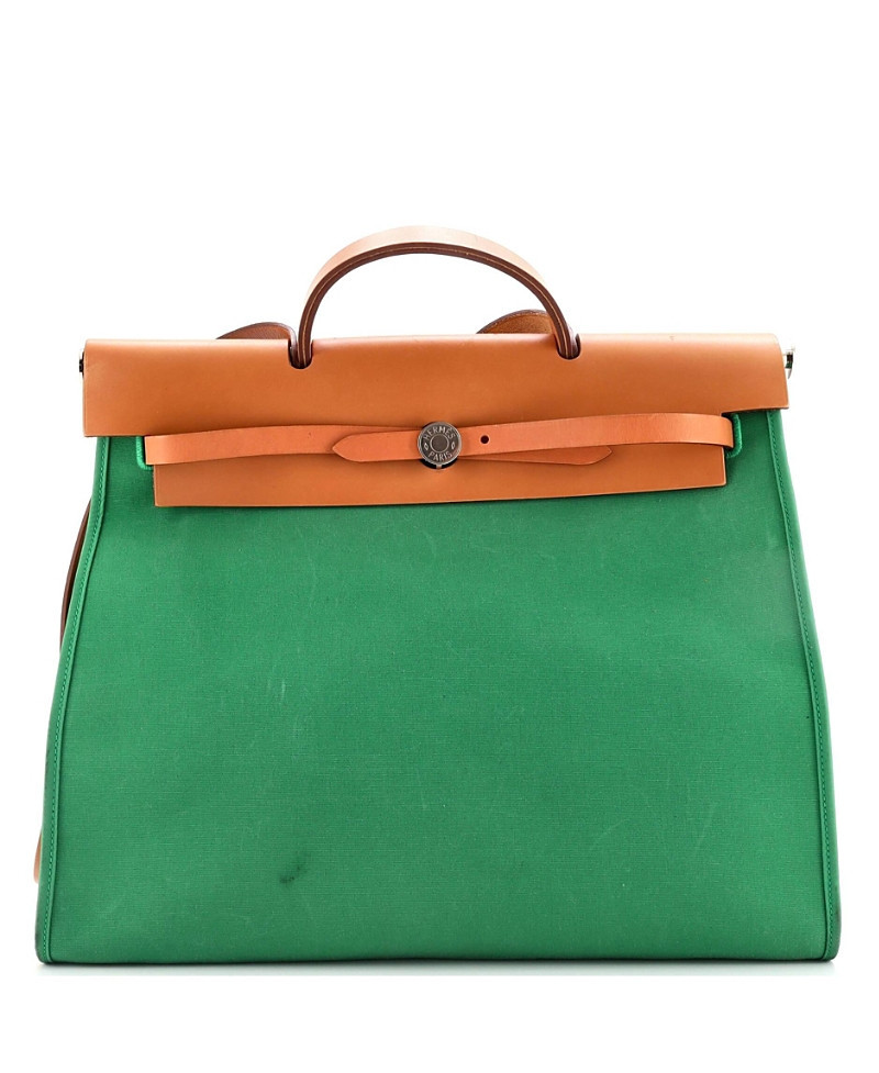 Pre-Owned HERMES 39 Herbag Zip Leather and Toile | Bloomingdale's (US)