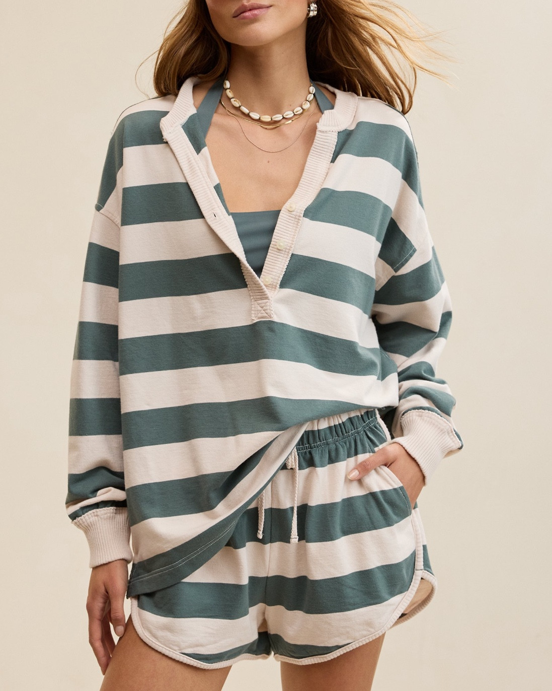 Poolside, but make it cozy 🤍 This Aerie terry henley set is giving effortless summer lounge vibes — soft, oversized, and SO cute as a matching set.

Aerie is 20% off in the LTK app only right now, so this is the time to grab it! 

#LTKsale #LTKstyletip #LTKunder100

#LTKmomlife #LTKxAerie #LTKgrwm
