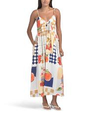 Linen Blend Sleeveless Maxi Dress With Peek A Boo Detail | TJ Maxx