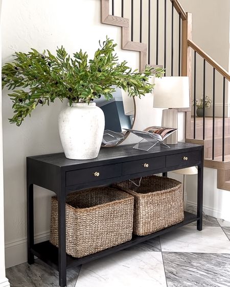 Shop my console table, McGee & co, spring, faux greenery, black console, lamp, book, book stand, mirror, baskets

#LTKStyleTip #LTKSaleAlert #LTKU