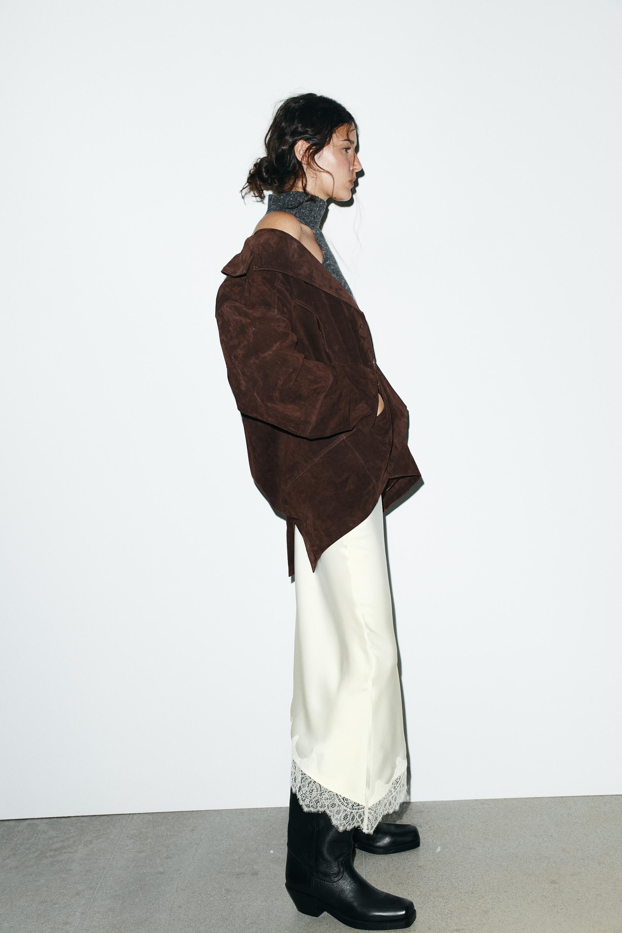 OVERSIZE-BLAZER AUS 100 % WILDLEDER | Zara DE