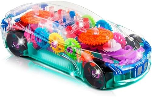 ArtCreativity Light Up Transparent Sensory Car Toy for Kids, 1PC, Bump and Go Toy Car with Colorf... | Amazon (US)
