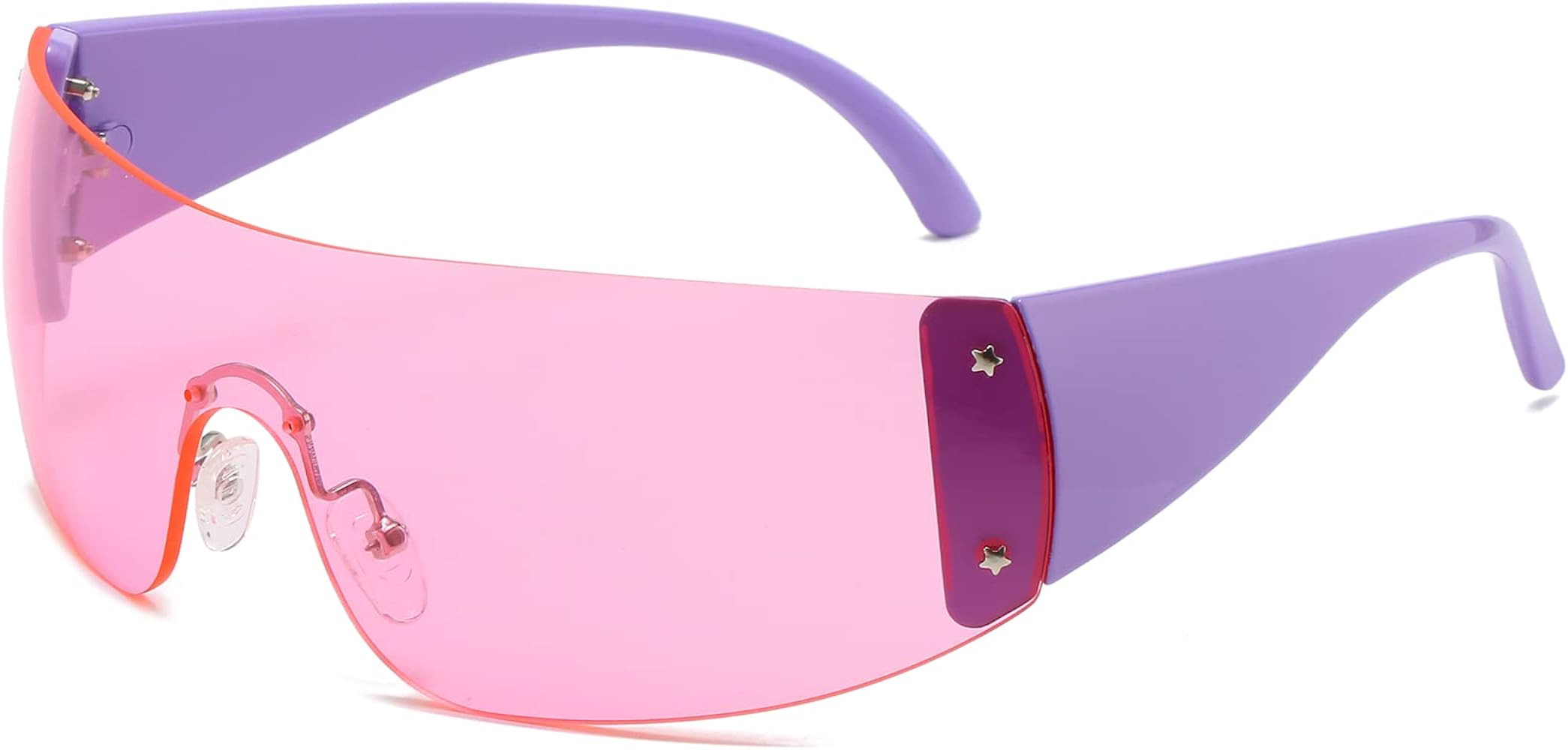 AIEYEZO Rimless Y2K Sunglasses Women Men Oversized Fashion Wrap Around Frameless Sun Glasses | Amazon (US)