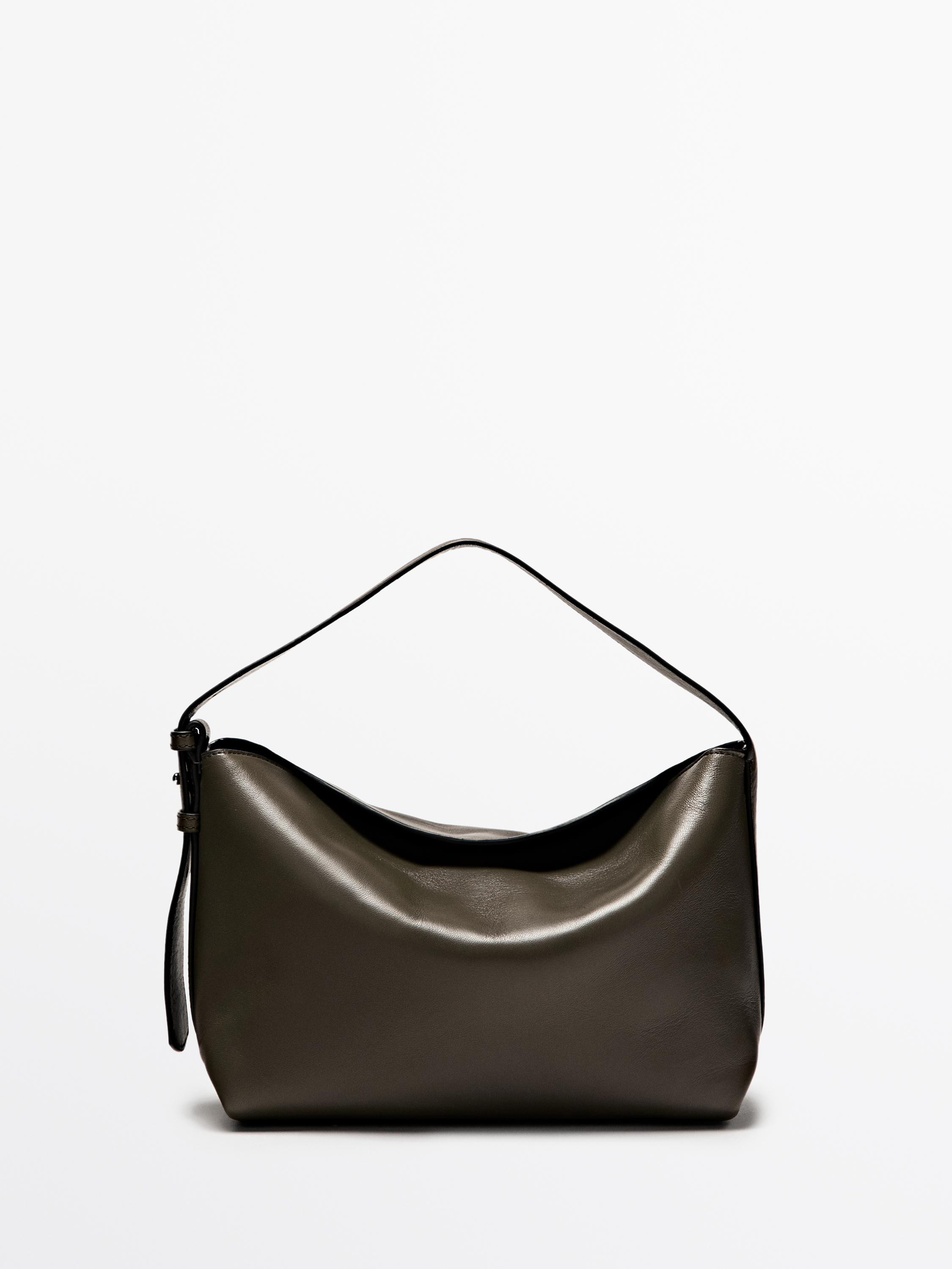 Small nappa leather shoulder bag | Massimo Dutti UK