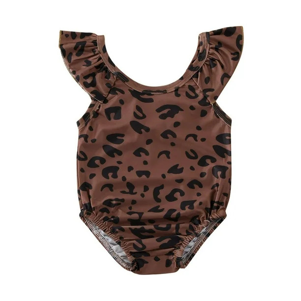 Bebiullo Toddler Baby Girls Swimsuit Leopard Sleeveless Swimwear One-Piece Beachwear Bathing Suit | Walmart (US)