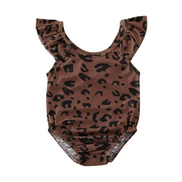 Bebiullo Toddler Baby Girls Swimsuit Leopard Sleeveless Swimwear One-Piece Beachwear Bathing Suit | Walmart (US)