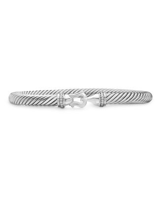 Buckle Classic Cable Bracelet in Sterling Silver with Diamonds, 5mm | Bloomingdale's (US)