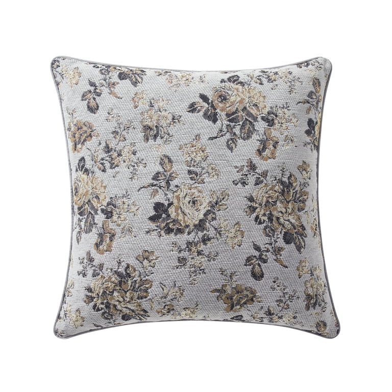 Mainstays 18" x 18" Grey/Multicolor Vintage Floral Jacquard Decorative Pillow | Walmart (US)