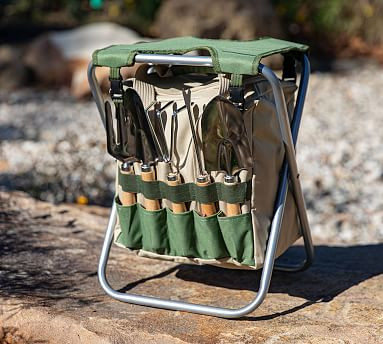 Foldable Gardening Seat with Tools & Detachable Tote | Pottery Barn (US)