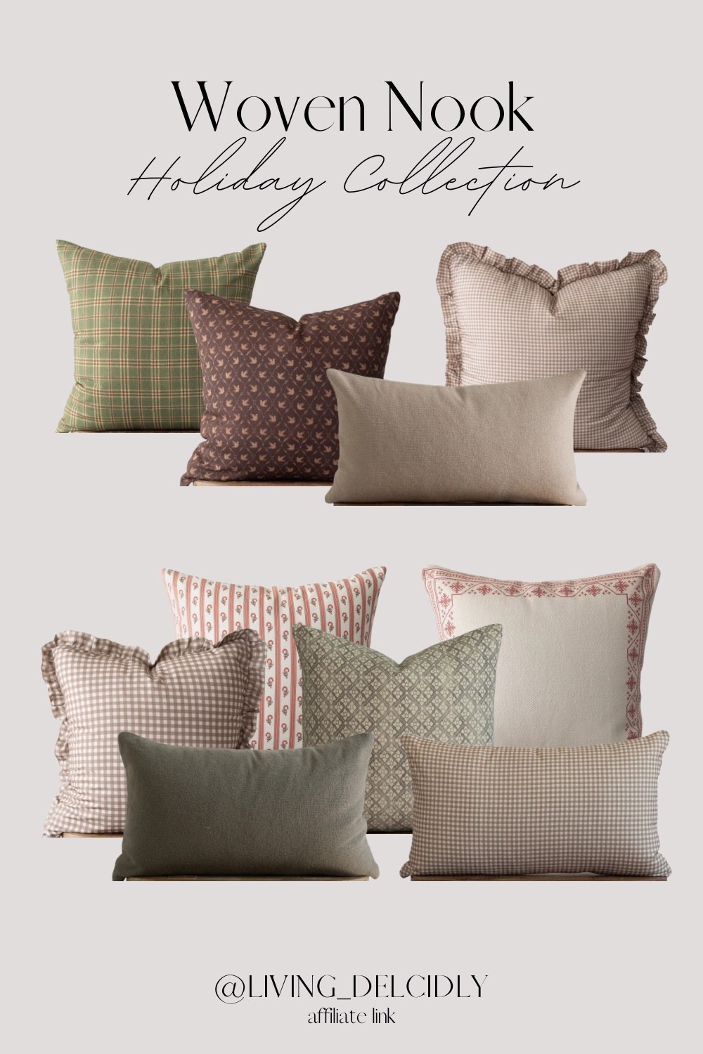 These holiday prints from Woven Nook are soooo good!✨Use code LIVINGDELCIDLY15 for a discount!

Christmas Decor | Holiday Decor | Christmas Pillow Covers

#LTKHoliday #LTKSeasonal #LTKHome
