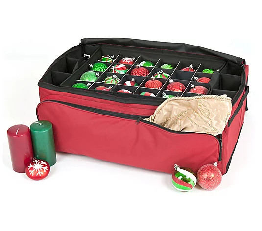 Santa's Bags 3 Tray 3" Ornament Storage Bag w/Side Pockets | QVC