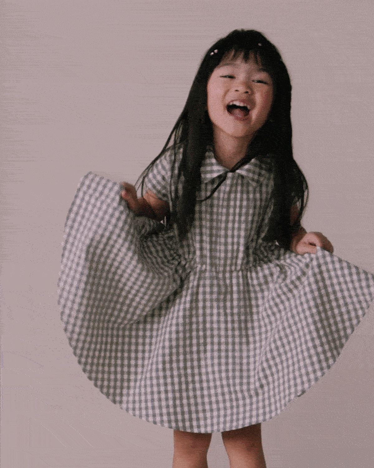Toddler Girl Avenue Twirl™ Scalloped Dress in Gingham - Grey | Carter's Inc