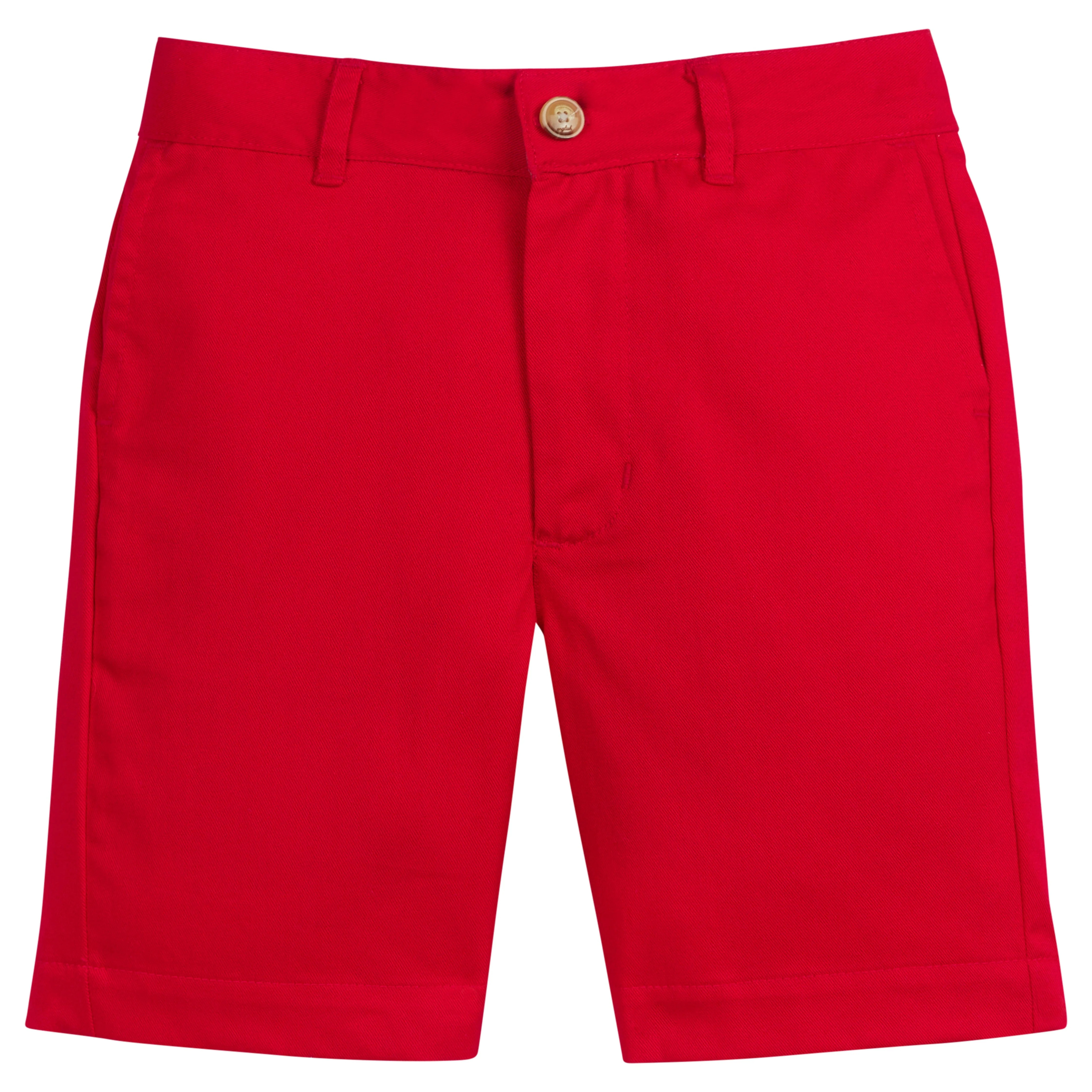 Boy's Classic Red Twill Shorts - Preppy Kid's Clothing | Little English