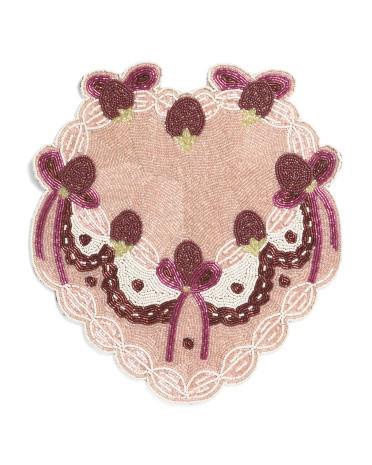 Heart Cake Beaded Placemat | TJ Maxx