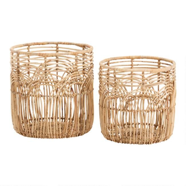 Natural Rattan Open Weave Waverly Basket | World Market