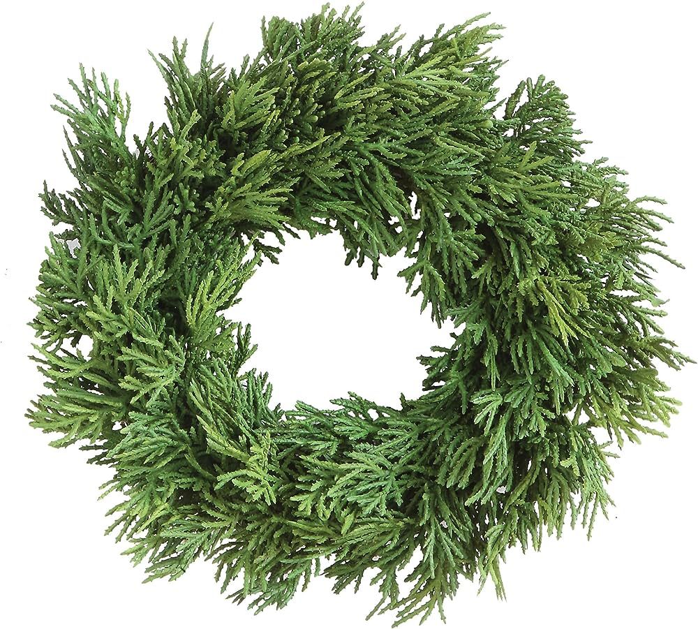 Creative Co-Op Artificial Cedar Wreath, 10", Green | Amazon (US)