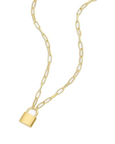 gorjana Women’s Kara Padlock Charm Necklace, Paperclip Link Chain, 18K Gold Plated | Amazon (US)