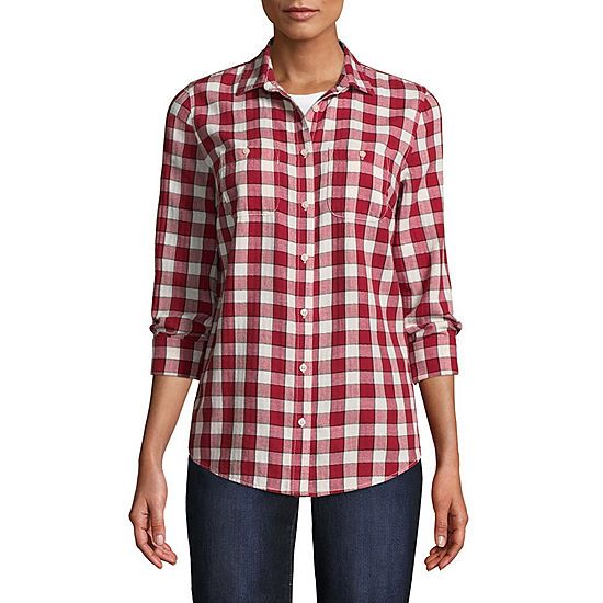 St. John's Bay Relaxed Fit Long Sleeve Button-Front Shirt - JCPenney | JCPenney