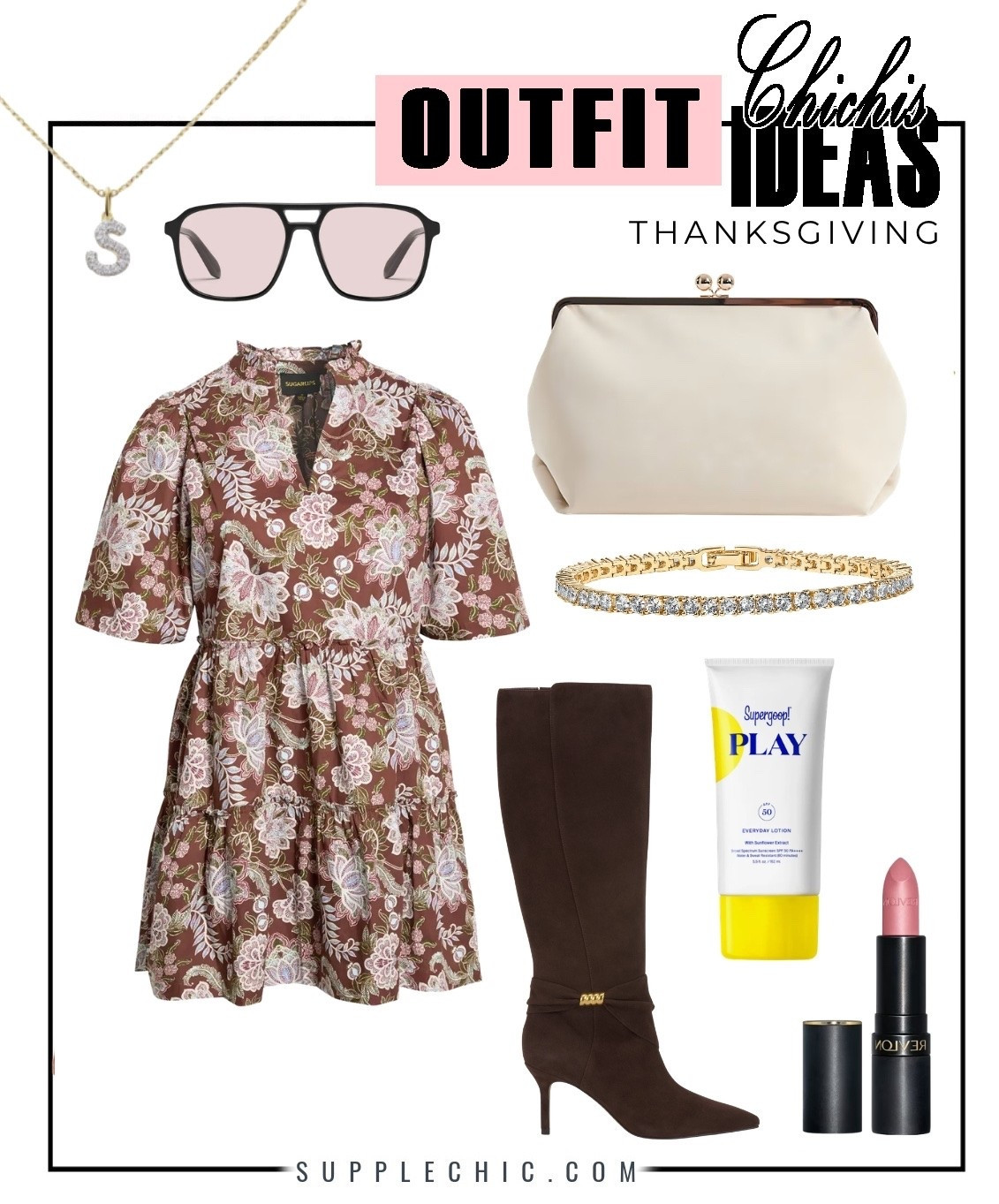 A Thanksgiving look that blends feminine details with timeless fall style. A floral mini dress, tall boots, and neutral accessories create an outfit that feels polished for dinner, family gatherings, and holiday photos. Thanksgiving outfit ideas, fall dress outfit, floral mini dress, knee high boots outfit, holiday fashion, elegant fall style

#LTKootd #LTKMidsize #LTKSeasonal