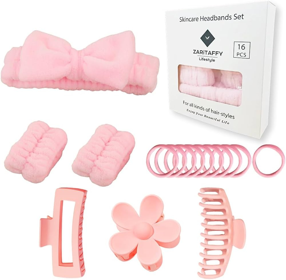 16pcs Skincare Headband Set, Headband Set for Face Washing Spa and Makeup, Including 1 Hairband, ... | Amazon (US)